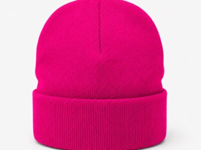 Acrylic Beanie – Hot Pink back Acrylic Beanie – Hot Pink back
